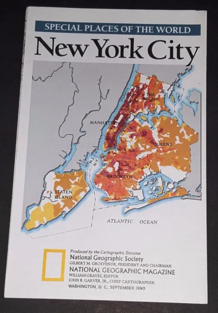 MAP National Geographic Society WALL New York City September, 1990 NYC USA