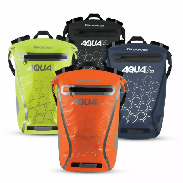 Oxford Aqua V20 Waterproof Motorcycle Backpack Motorbike Rucksack 20L All Colors