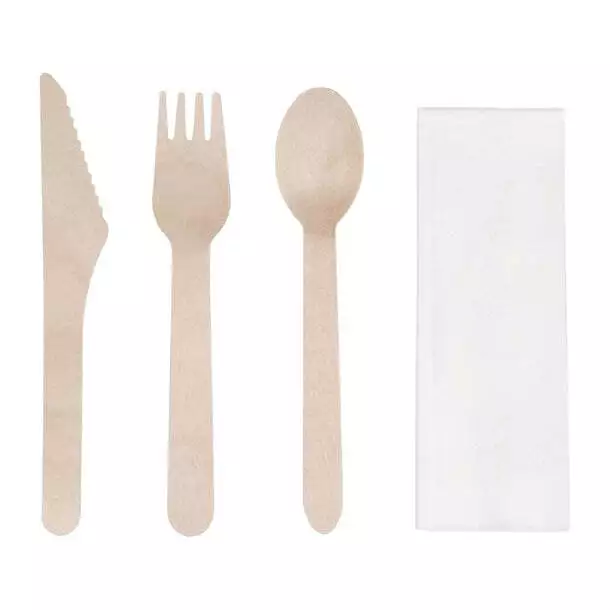 Fiesta Compostable Wooden Cutlery Meal Pack (Pack of 250) PAS-DF422