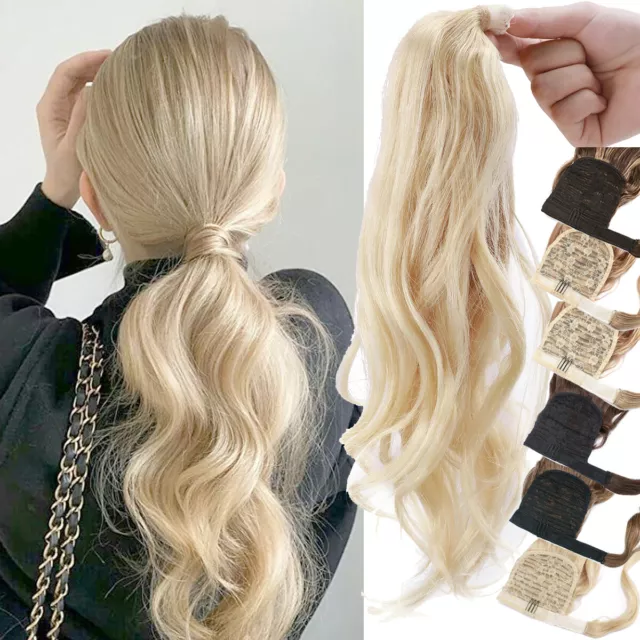 Dick Echthaar Pferdeschwanz Zopf Clip In Remy Human Extensions Ponytail Glatt DE