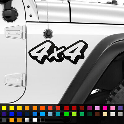 2x 4x4 Vinyl Decal Stickers For Compatible Off Road 4x4 Cars - Any Colour