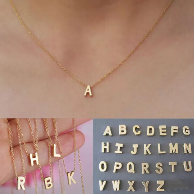 26 Großbuchstaben-Anfangsbuchstaben Halskette Kettenanhänger Liebe +