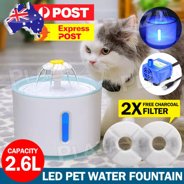 LED USB Pet Water Fountain Automatic Electric Drinking Dispenser For Cat/Dog