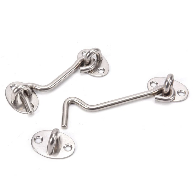 Cabin Hook Eye Latch Lock Shed Door Gate Window Silent Holder 3/4/6/8/10/12 inch