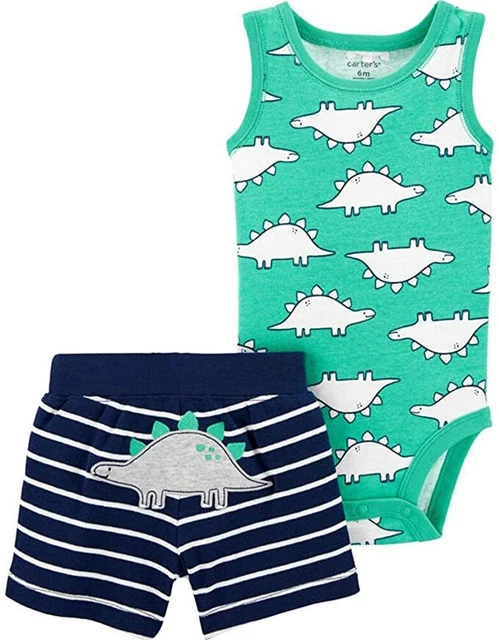 CARTER'S NWT Dinosaur Short Set 3 Months 2 Piece Set baby Boys