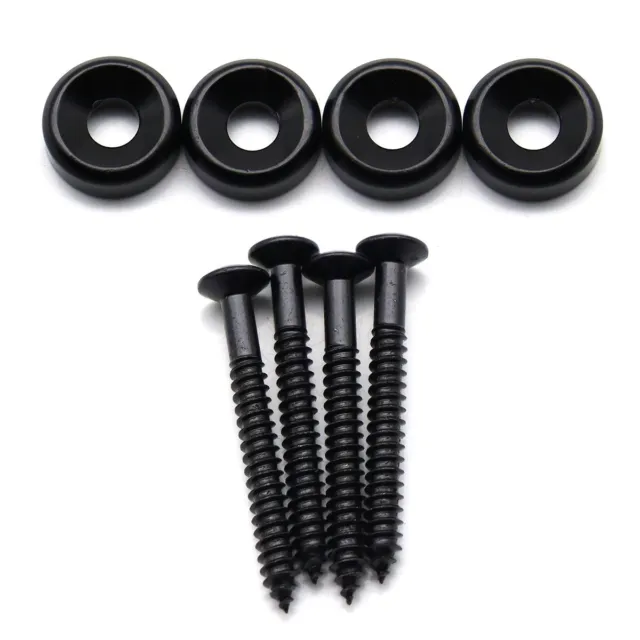 2 Groups 8Pcs Black Electric Guitar Neck Joint Bushings and Bolts Guitar Parts