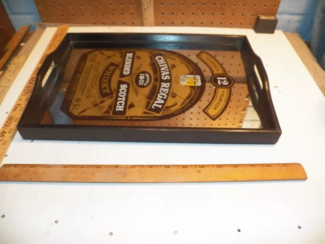 Vintage CHIVAS REGAL BLENDED SCOTCH WHISKY Mirrored Wood Tray 3