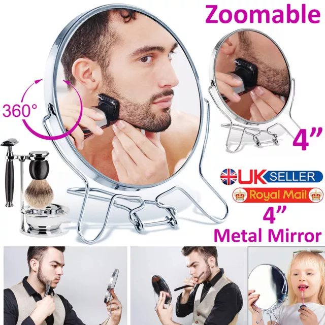 4"Round Cosmetic Mirror Small Travel Two Sided Folding Magnify Make Up Shaven UK