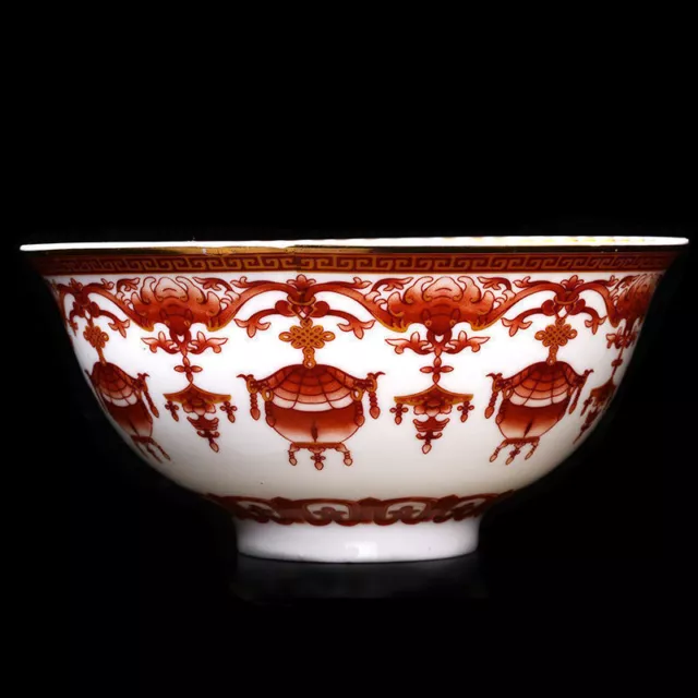 Chinese Porcelain Bowl Of Hand-painted Lantern W Qing QianLong Mark 3