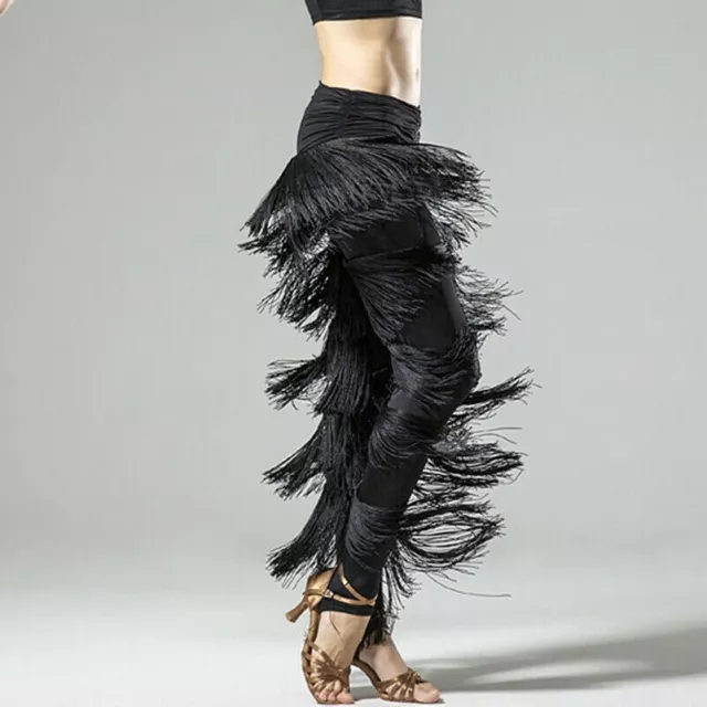 Femmes Tenue de Danse Pantalon Latin Rumba Cha Cha Samba Ventre Danse Gland