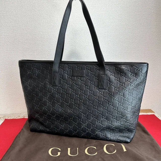 Gucci Ssima Tote Bag Leather Black G9219 Gucci Ssima Tote Bag Leather Black G9219