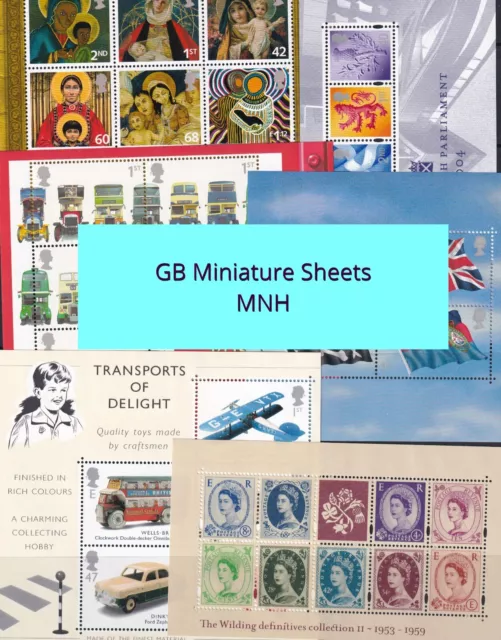 GB Decimal Miniature Sheets MNH - Select from List - *** Updated 6/12/23 ***