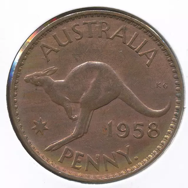 Australia 1958(p) One Penny 1d Elizabeth II - Uncirculated