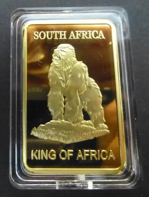 The Gorilla King Of Africa - Suid Afrika Krugerrand - 1Oz 0.999 Gold Layered Bar