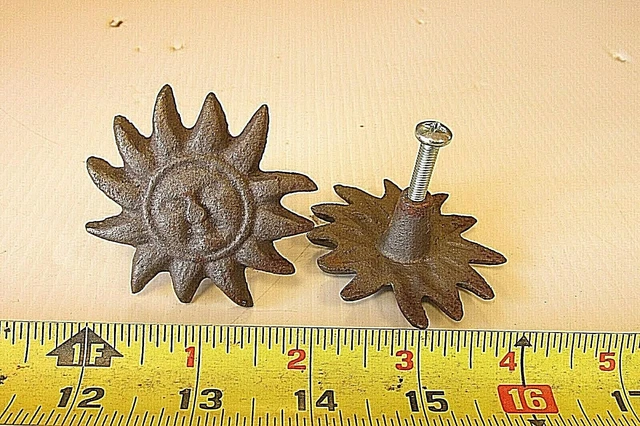 10 Cast  Iron   Sunshine Sun Face Drawer Door  Cabinet Pull Handle Knob