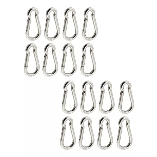 16X 80mm Carabiner Clip 316 Stainless Steel Climbing Holder Hook Lock Camping