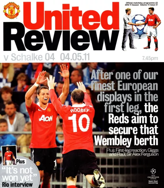 Manchester United Man Utd v FC Schalke Champions League 04/05/2011 Programme