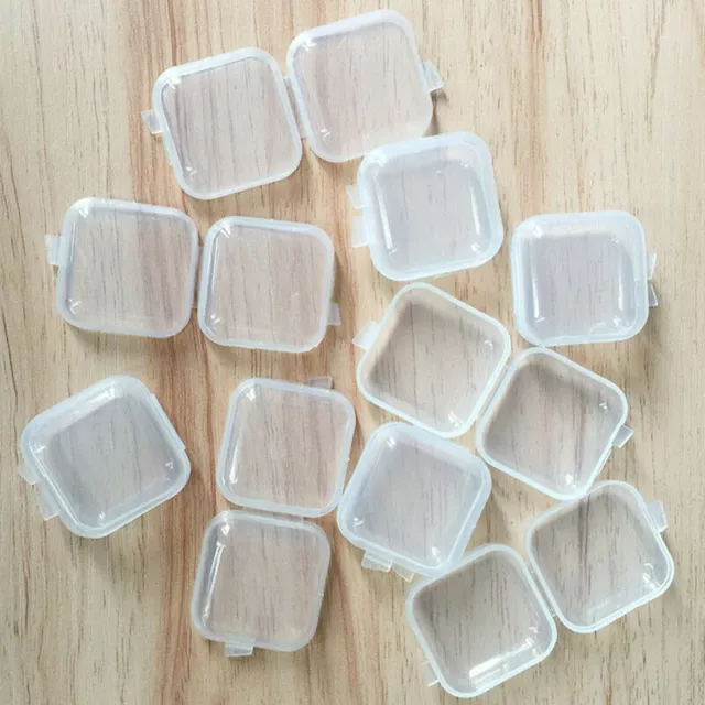 10/30PCS Small Clear Plastic Storage Box Jewelry Beads Earings Container Cases