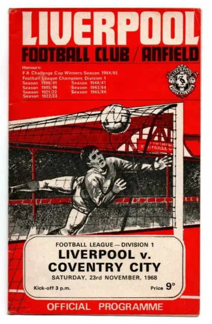 Orig.PRG  England Division 1  1968/69  LIVERPOOL FC - COVENTRY CITY  !!  SELTEN