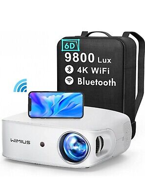 Proyector 4K WiMiUS WiFi Bluetooth 9800 lúmenes, Full HD nativo 1080P