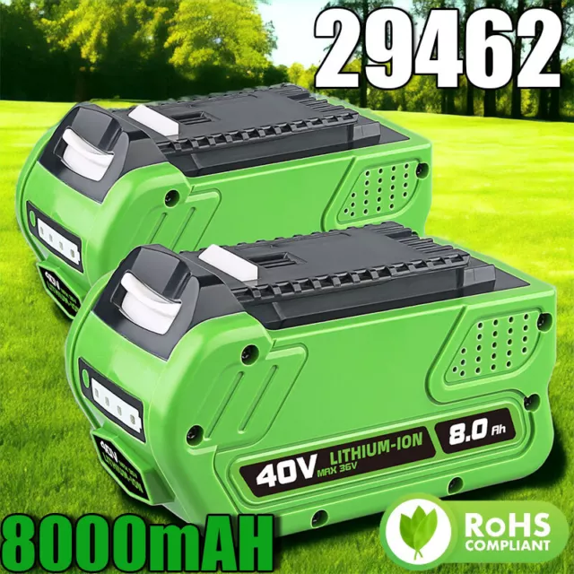 NEU 40V 8.0Ah Für Greenworks 40V Akku G-MAX 29462 29472 29252 Li-Ion Batterie DE