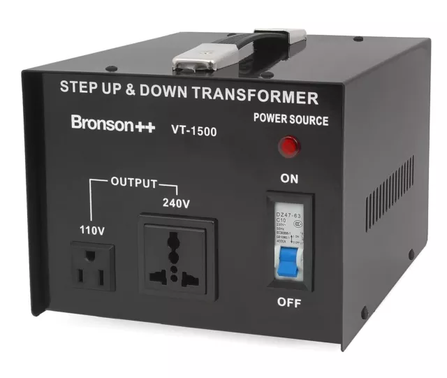 Bronson++ VT 1500-110 Volt Transformer 1500 Watt Voltage Converter Step Up/Down