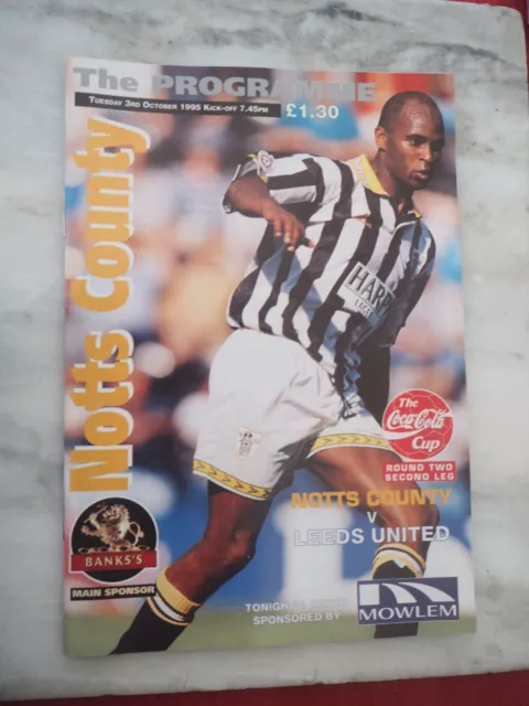 Notts County v Leeds United Coca Cola Round 2 2nd Leg 03.10.1995