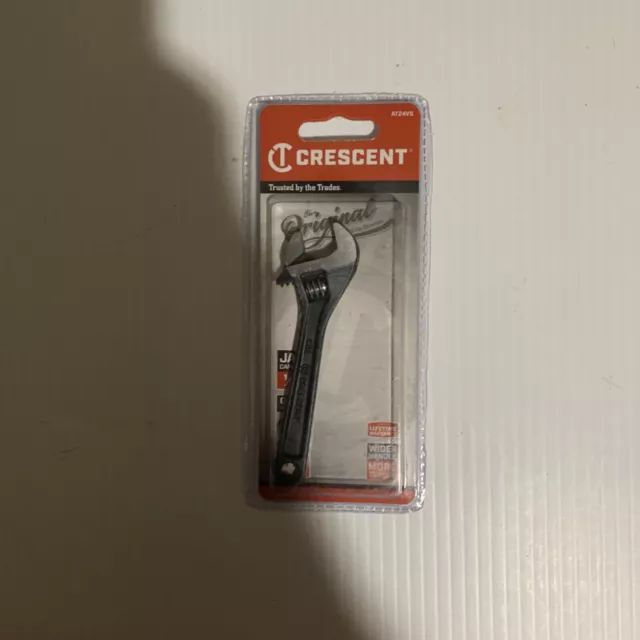 CRESCENT 4" Adjustable WRENCH 1/2" Jaw Capacity AT24VS The Original BLACK