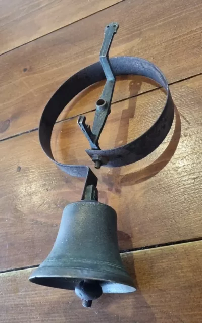 Antique Servants Shop Bell Vintage Door Brass & Iron Victorian Old Spring