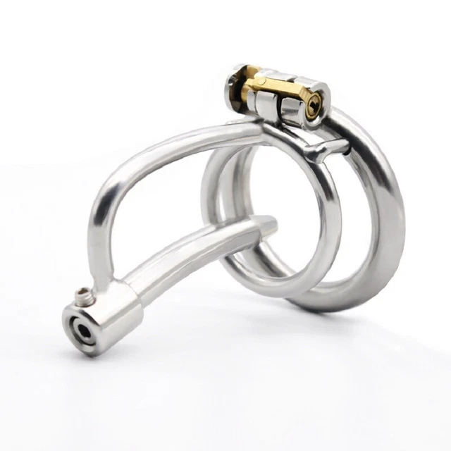 STAINLESS STEEL MALE Chastity Cage Device Men Metal Lock Belt Removable