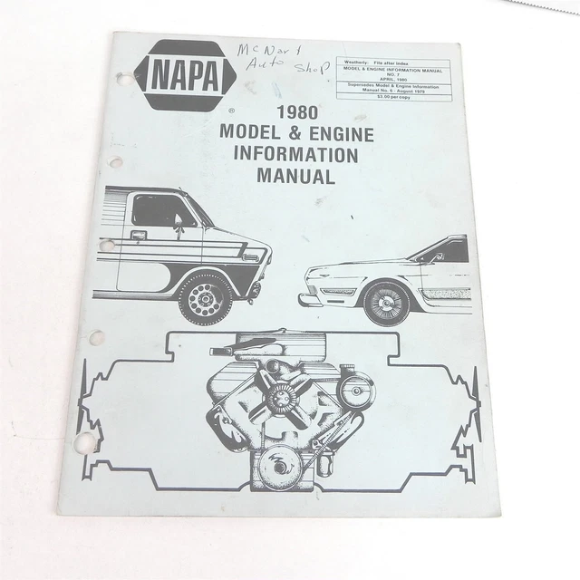 VINTAGE 1980 NAPA Model And Engine Information Guide Reference Book 13