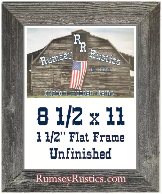 8 1/2x11" document rustic barnwood barn wood picture frame upcycled distressed