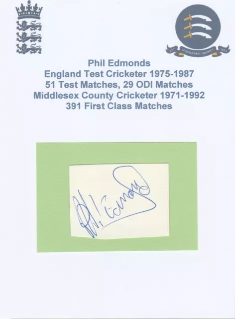 PAUL EDMONDS ENGLAND TEST CRICKETER MIDDLESEX original autograph signed cutting