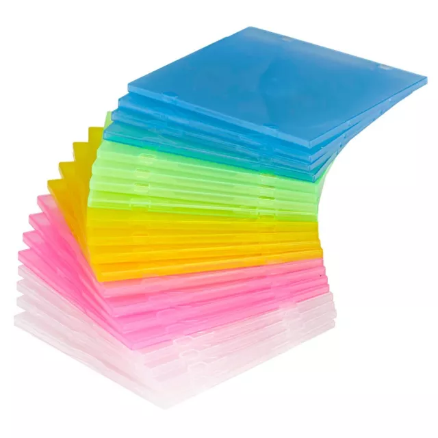 Unzerbrechliche CD Hüllen bruchsicher bunt farbig 40 Stück Slim Case für CD BD D