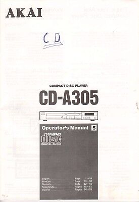 manuale d'uso Manual per lettore CD-b3772 AKAI-cd-a305 