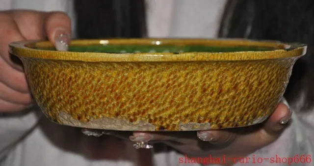 8"Tang Dynasty sancai Pottery porcelain flowers Pen wash Ashtray Plate dish disc