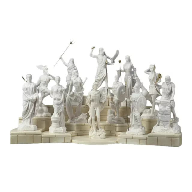 Set 12 Twelve Greek Roman Olympian Gods Pantheon Statue Sculpture Figure 6.7 in