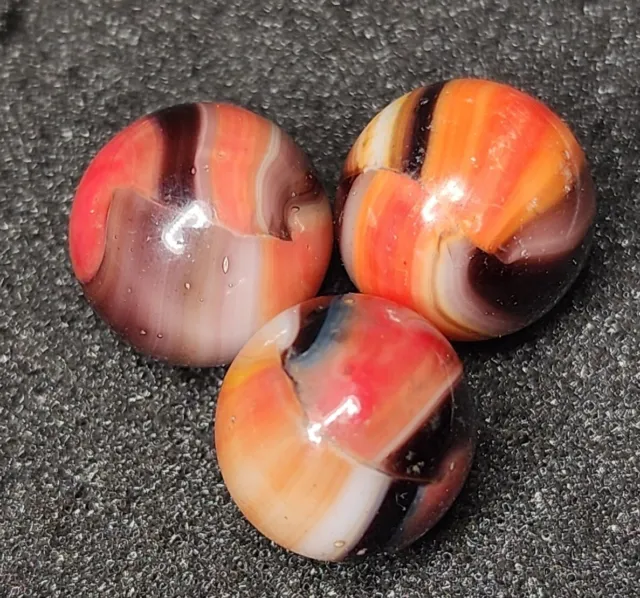 3 Marble King Marbles.  Wasp & Tiger.