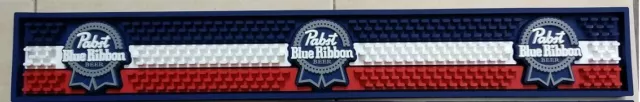 Pabst Blue Ribbon Beer PBR Rubber Rail Bar Mat Runner NEW