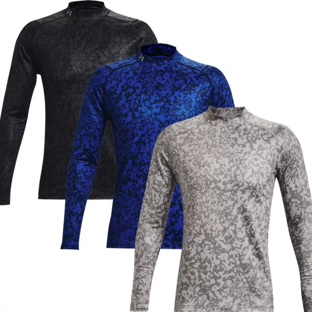 Under Armour ColdGear Infrared Printed Long Sleeve Wicking Golf Mock Baselayer