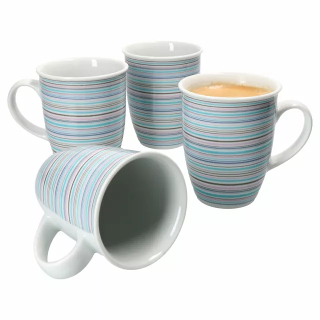 Ritzenhoff Doppio Circle 4er Set Kaffeebecher 250ml Tee-Tasse Linien-Dekor Ringe