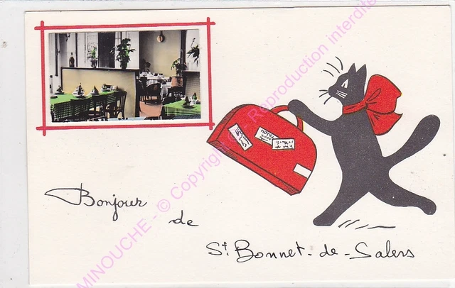 Cpsm 15140 Saint Cap Of Salers Bonjour Illustrator Rene The Cat n2