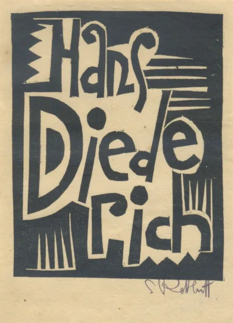 Karl Schmidt-Rottluff - Hans Diederich - Holzschnitt 1919, signiert
