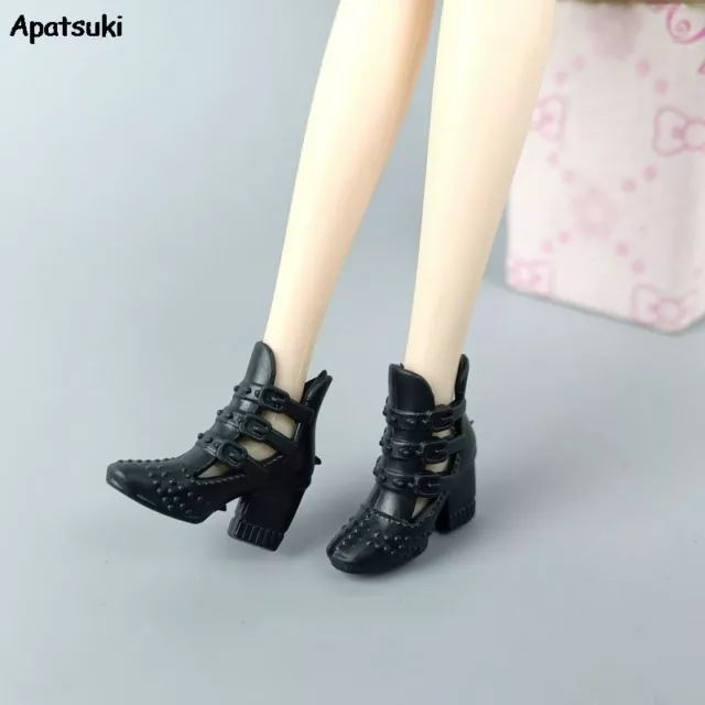 5pairs Black Doll Shoes Accessories For 11.5" Dolls High Heel Fashion Sandal