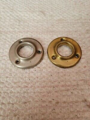 Vintage lot of 2 brass doorknob rosette back plates 1 3/4 inch diameter