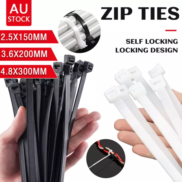 Cable Ties Zip Ties Nylon UV Stabilised Bulk Black&White Cable Ties