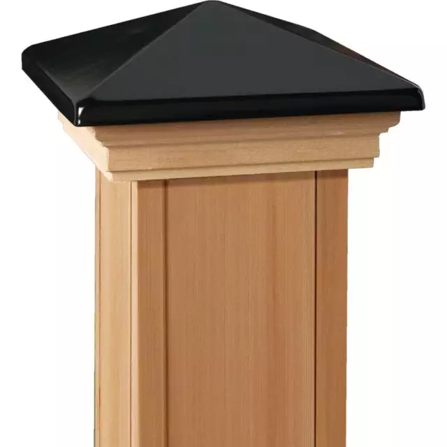 Deckorators 6 In. x 6 In. Plastic Top, Cedar Base Press-On Post Cap 72397