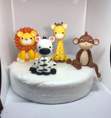 DPKOW 37pcs Jungle Animaux Décorations de Gâteaux de Anniversaire pour Enfants Happy Birthday Cupcake Cake Topper pour Enfants Safari Animaux Décorations de Gâteaux de Anniversaire 