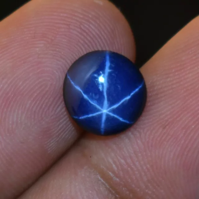 12.40 Ct Natural Ceylon 6 Rays Star Sapphire Fine Round Cabochon Loose Gemstone 2