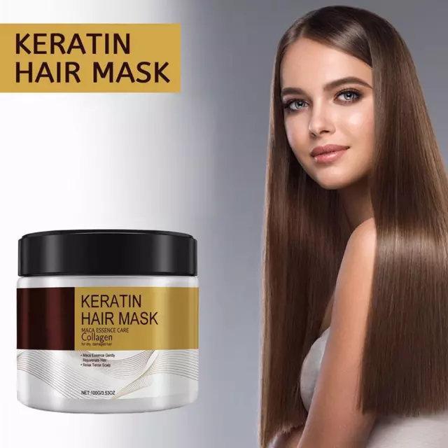 Keratin Protein Collagen Hair Mask For Dry Damaged Argan Hair Repair 100ml D E